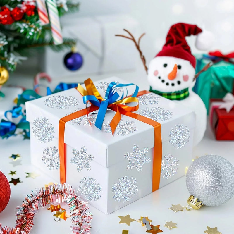 100 - Laser Christmas Snow Stickers Party Gift Wrapping - View 3 | SAMAG