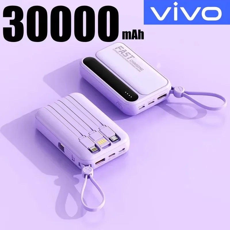VIVO 500000mAh Power Bank 120W Super Fast Charging Powerbank 4 In1 Cables Portable Powerbank For Iphone Huawei Samsung 2026New