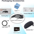 FPV WiFi Action Camera Sunglasses 1080P  Wireless POV Bodycam for Sports Cycling Vlog Video Recording