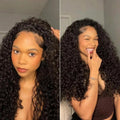 13x6 13x4 Brazilian Virgin Human Hair Jerry Kinky Curls Lace Front Wig 250% Density Pre‑Plucked With Bleached Knots For Black Women Natural Kinky Curls For Daily Dating Party And Special Occasion Hairstyle