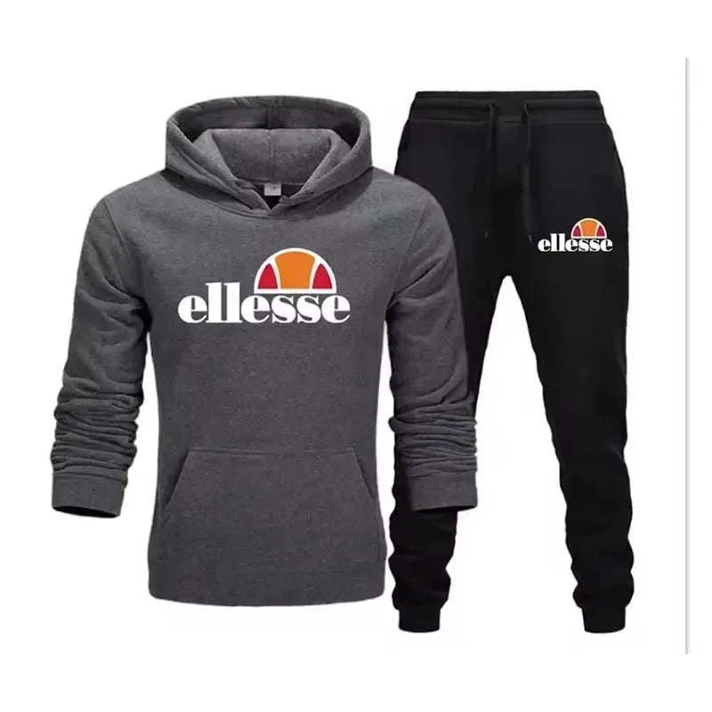 Trendy Hoodie Set Autumn Campus New Stripe Printed Casual Pants, Essential for Men - View 3 | SAMAG
