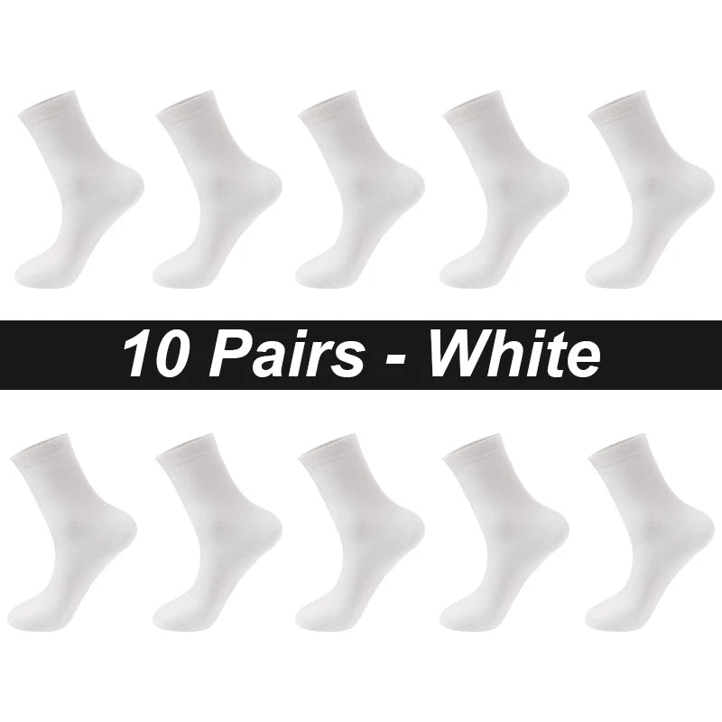 10Pairs/Lot Men Combed Cotton Socks Black Casual Business | SAMAG