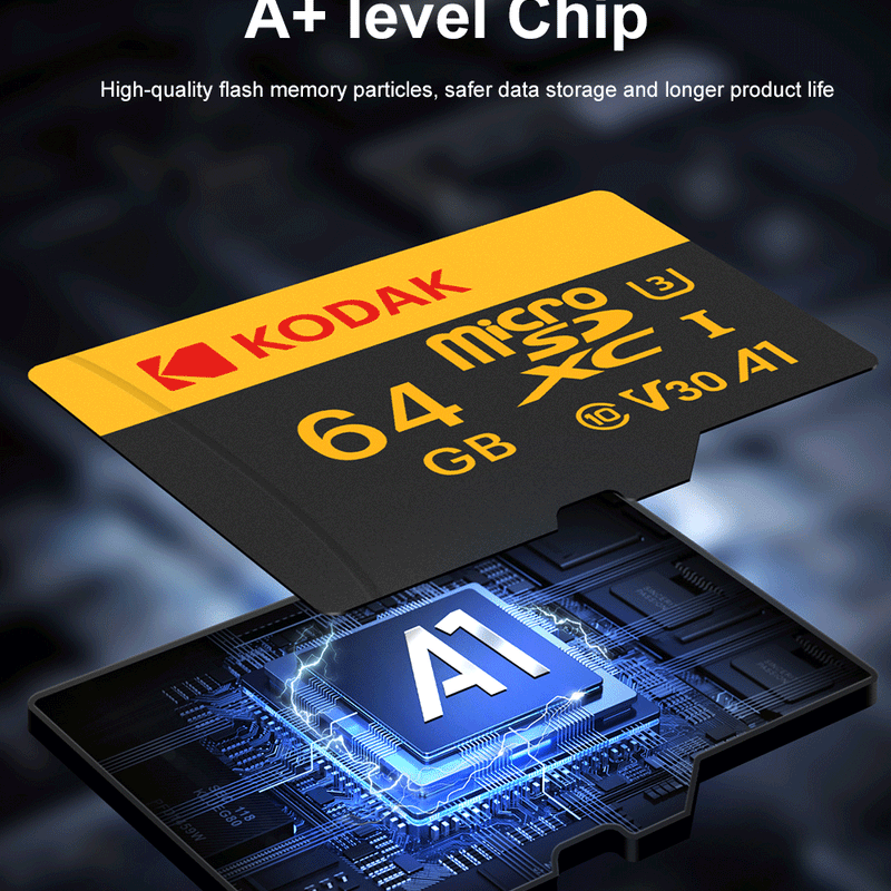 KODAK Micro SD 512GB 256GB Memory Card UP TO 100MB/s C10 U3 32GB 64GB 128GB TF Card 4K HD For USB Card Reader Adapter Microsd