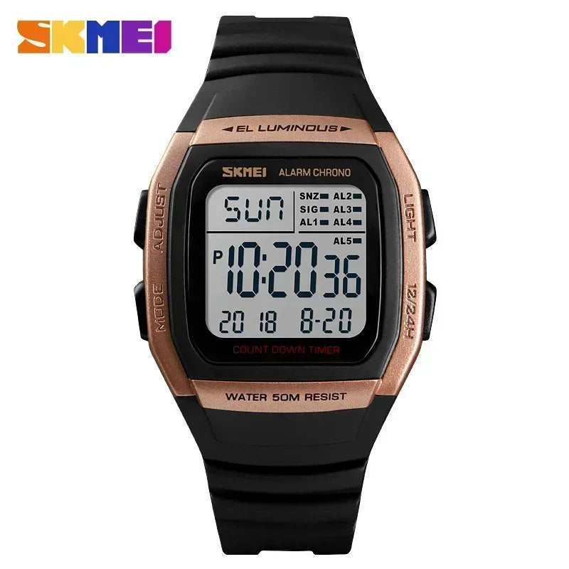SKMEI 1278  Chrono Countdown Men Wristwatch  Casual Outdoor Male Clock Luminous montre homme Digital Dual Time Sport Mens Watche