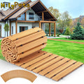 Pool Surround NonSlip Wooden Garden Pathway Curved Decorative Roll Out Walkway Weatherproof Solid Wood Outdoor Walkway Garden