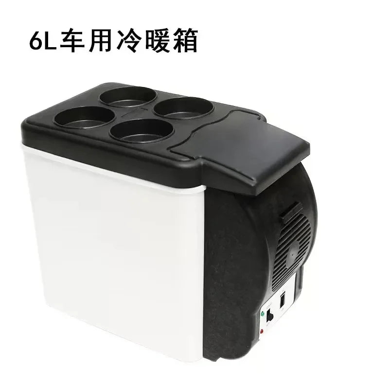 Portable Car And Home Dual-purpose Mini 12V Electronic Small Refrigerator 6L Refrigerator And Heating Box