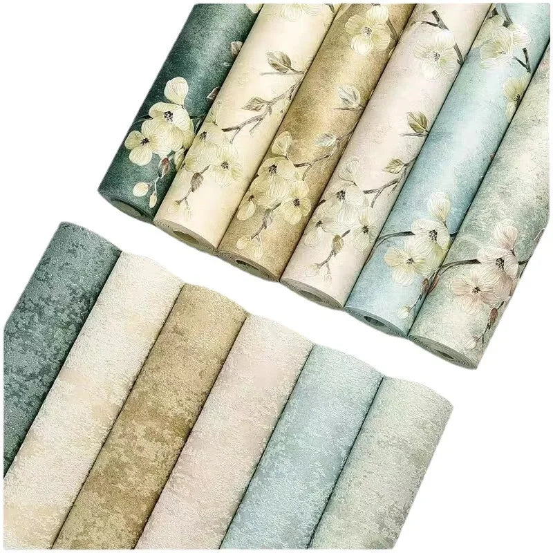 3D Fine Retro American Country Garden Wallpaper Non Self-adhesive Bedroom Living Room Background Wall Stickers 9.5m