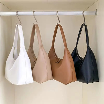 New Double Zipper Leather Hobo Bag Small Size Slouchy | SAMAG