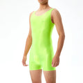 Mens Undershirts Leotard Sleeveless Glossy Elastic Seamless Bodysuits Wrestling Singlet Bodywear Lingerie Sheer Gay Jumpsuits