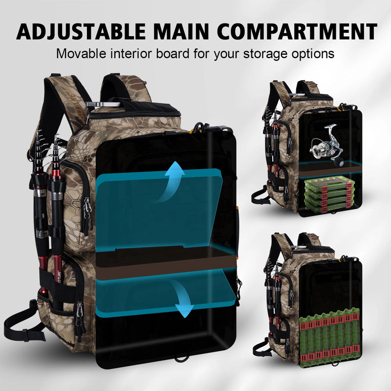 Goture 45L Large Fishing Backpack 900D Water - Resistant - View 4 | SAMAG