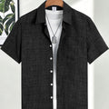 Men's Casual Linen Short Sleeve Shirts Drip Outfits Man | SAMAG