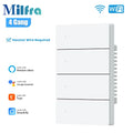 Milfra Zigbee WIFI Light Switch 1/2/3/4/6 Gang Smart Switch Voice Control Work With Alexa Google Home Tuya Control With Neutral