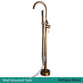 KEMAIDI Golden Plated Bathtub Filler Shower Roman Tub Faucet Set Free Standing Black Bath Shower Systerm Round Spout Mixer Tap