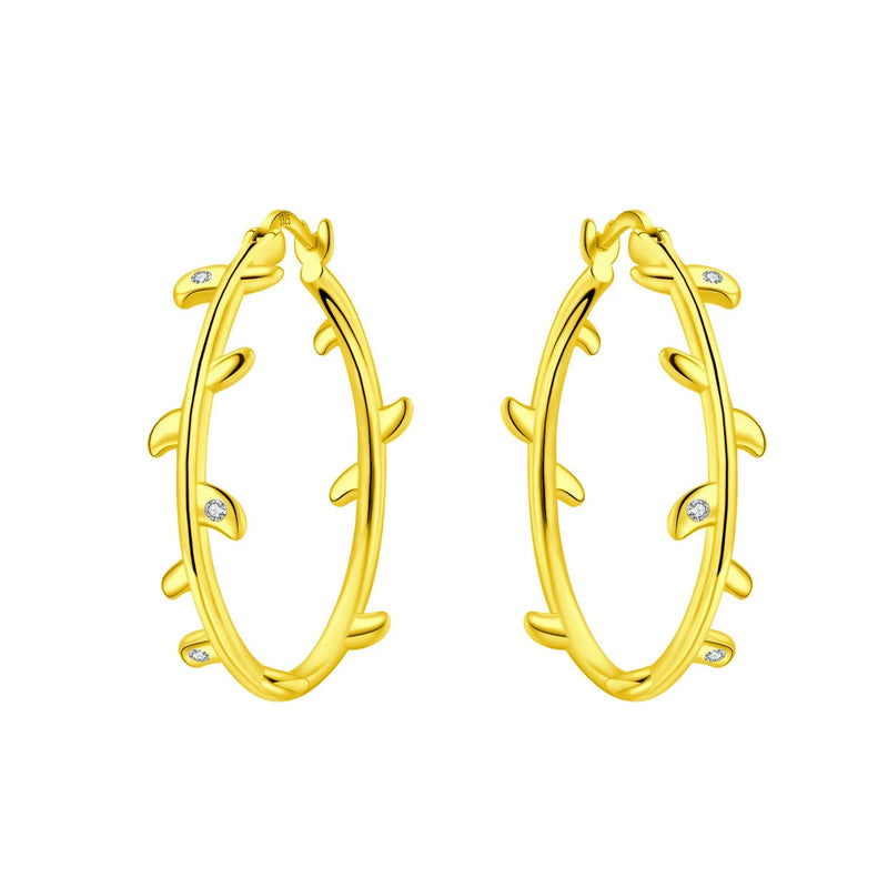 925 Sterling Silver Simple Gold U-shaped Earrings Jewelry | SAMAG