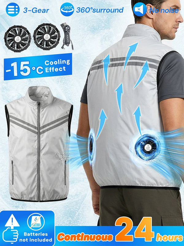 Popular Fan Vest 2026 Summer Cooling Wearable Air-conditioned Clothes Lightweight for Outdoor Walking Fishing Commute Camping