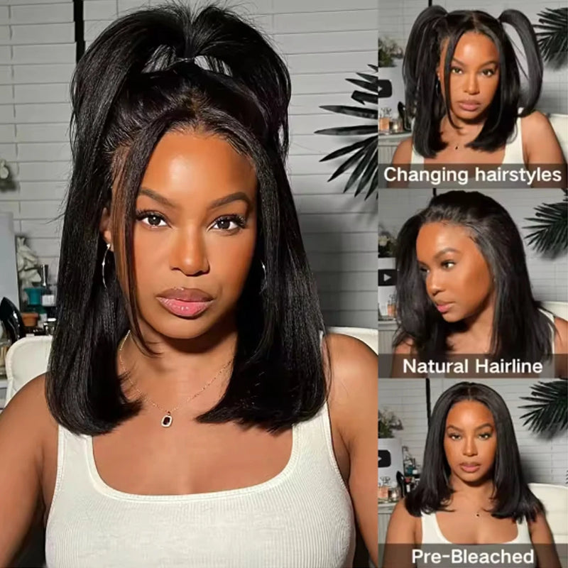 13X6 Hot Sale Glueless Wigs 13x4 Short Bob Bone Straight Best 100% Human Hair Wig for Women Ready To Wear Go Lace Frontal Wigs