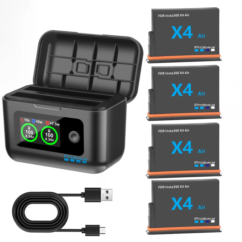 For Insta360 X4 Air Replacement Battery 2100mAh/ Fast Charger box for Insta 360 X4 Air Action Camera Accessories
