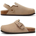 Evshine Women Genuine Clogs Slippers Slip On Unisex Potato Shoes with Adjustable Strap Men Mules Arch Support Cork Footbed Clogs