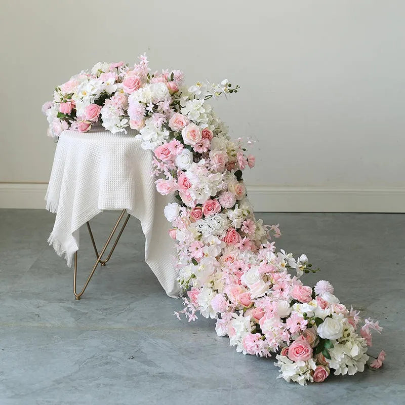 Uflower White Rose Cherry Blossom Wedding Arch Floral Row - View 21 | SAMAG