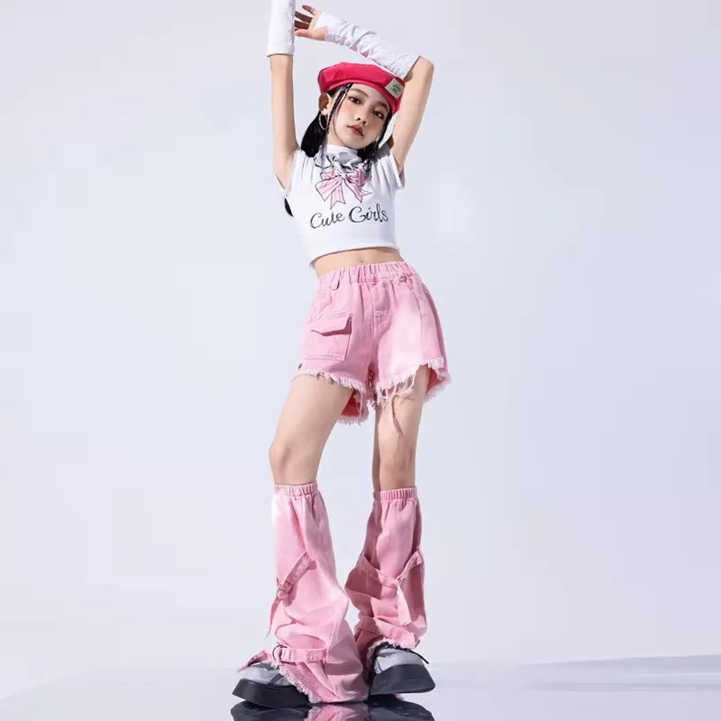 Hip Hop Kids Cool Crop Top Street Dance Love Pants Girls | SAMAG