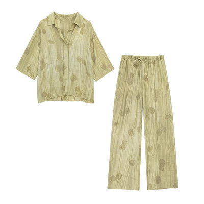Women's Set Fashion Spring Jacquard Loose Ladies Shirt | SAMAG