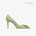 Green Luxury Women's Shoes Rhinestone Woman Pumps Star Style High Heels Shoes Fashion Pointed Buckle Ladies Prom Party Shoes