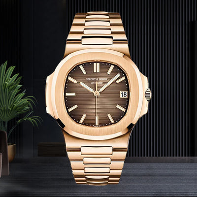 New Specht&Sohne Men's Watches Mechanical Watch Japan Miyota 8215 Movt Rose Gold Stainless Steel Classic 5711 | SAMAG