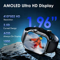 Lenovo 2026 Smart Watch 1.96" HD AMOLED Display Heart Rate Health Monitoring Bluetooth Voice Callings Smartwatch For Android IOS