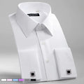 M~6XL Men's French Cuff Dress Shirt White Long Sleeve | SAMAG