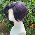 Dark Purple Cosplay Wigs Lace Front 8 Inch Short Bob Cut 13x4 Synthetic Lace Front Wigs for Men Women Heat Resistant Half Hand