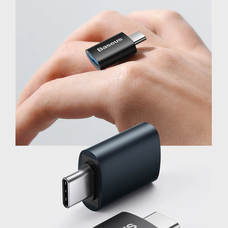 Baseus USB 3.1 OTG Adapter USB Type C to USB Female Converter For Macbook Pro Air Samsung S22 Xiaomi USB-C USBC OTG Connector