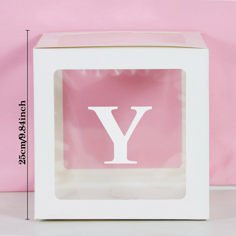 Transparent Letter Balloon Box Baby Shower Decorations Happy Birthday Wedding EID Decor 1st Birthday Party Supplies Balloon Box