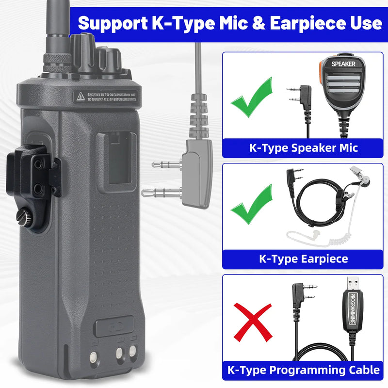 BAJETON BJ 9000 Audio Adapter to 2 Pin Connector Walkie Talkies Earpiece Speaker Mic for Radtel RT 950Pro BJ-9000 RTD TP 900PRO