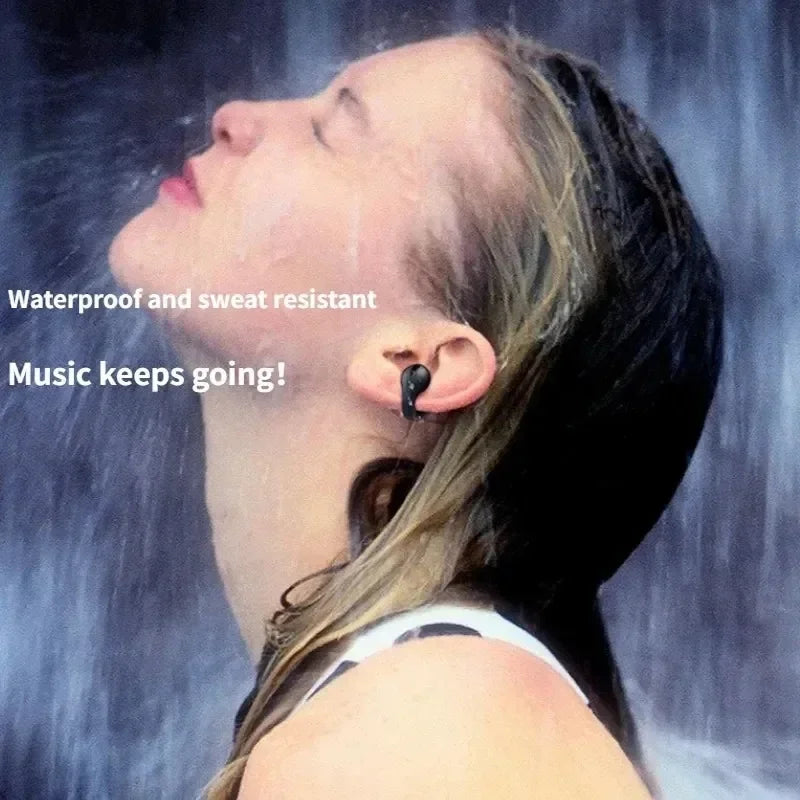 T75 Sport Bone-Conduction Bluetooth 5.3 Earphones HiFi Sound Wireless Headphones Earclip Waterproof Open Ear Headset Earring