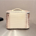 High quality crocodile patterned top layer cowhide makeup bag for women's travel, portable toiletry bag, practical storage bag