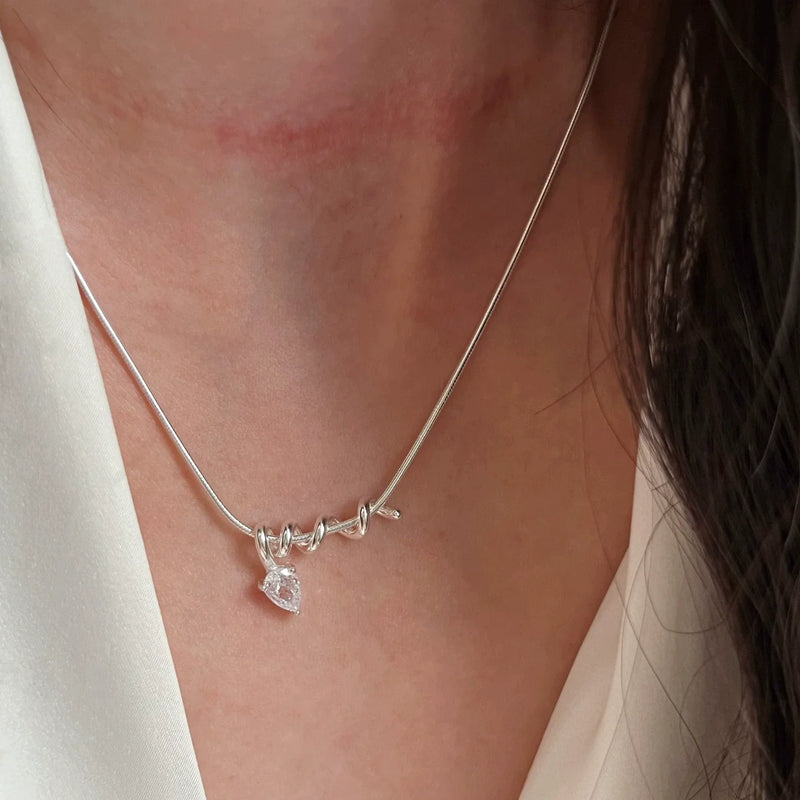 VENTFILLE 925 Sterling Silver Bead Geometry Necklace | SAMAG