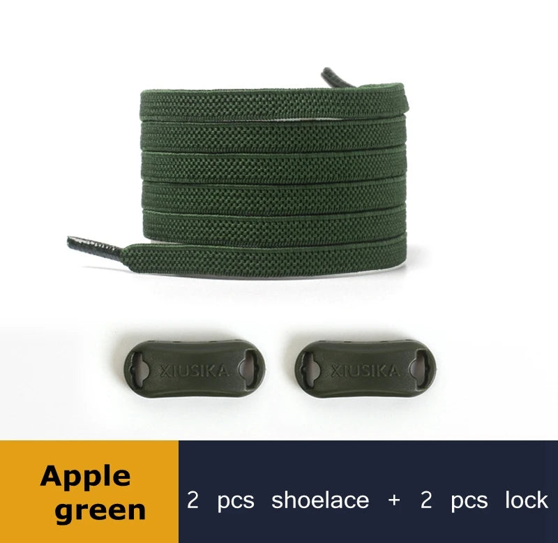 Elastic Shoe Laces Buckle Lock No Tie Shoelaces Sneakers Flat Woven Shoelace without Ties Kids Adult Rubber Bands for Shoes
