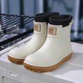 New Mens Rain Boots Outdoor Short Tube Sports Shoes Fishing Nonslip Work Garden Rubber Shoes Water Kitchen Ankle Shoes Keep Warm