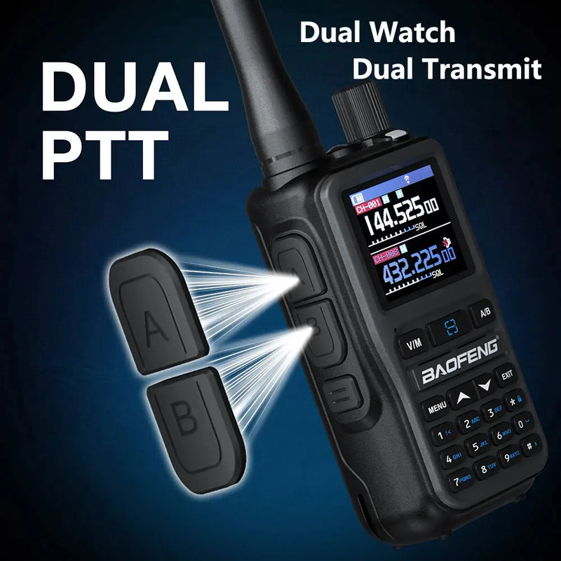BAOFENG UV-5R Mini Walkie Talkie Bluetooth Programming Frequency Dual PTT Type-C Charging AM FM Long Range Two Way Radio