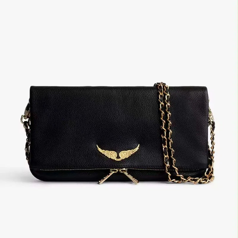 French-style exquisite one-shoulder women's bag, Spanish diamond chain fashion messenger bag, women's wing envelope bag