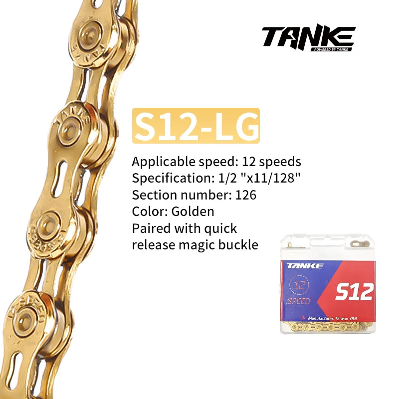TANKE Bike Chain S8 S9 S10 S11 S12 MTB Road Bicycle Chains,Variable Speed Chain 116/126L High Quality Current Cycling Accessorie