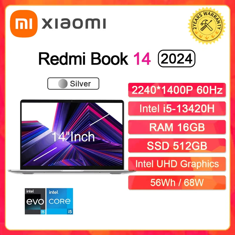 Xiaomi REDMI Book Pro 14 Laptop 2026 Ultra5-338H/Ultra7-358H 32GB+1TB 14inch Screen Blue Notebook Xiaomi