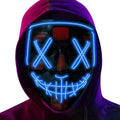 Poptrend Halloween Mask LED Light up Mask Scary mask for Festival Cosplay Halloween Costume Masquerade Parties Carnival Gift