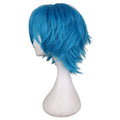 QQXCAIW Short Men Green Blue Cosplay Wig Party Costume High Temperature Fiber Synthetic Hair Wigs