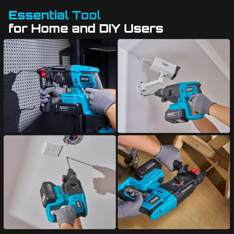 Seesii 3 - In - 1 Tool Combo Kit Rotary Hammer Drill Impact Wrench Angle Grinder Electric Brushless Cordless - View 2 | SAMAG