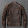 2025 New Leather Jacket Top Layer 100% Cowhide Leather Clothes Men's Stand Collar Motorcycle Clothes  Autumn Winter Plus Size