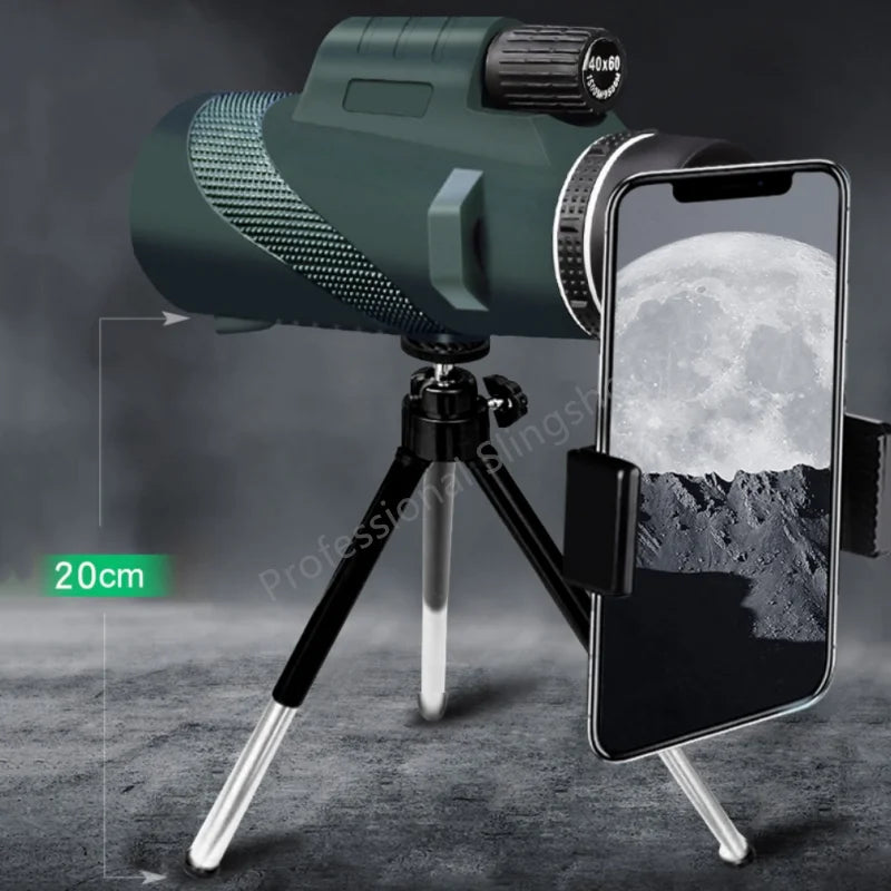 80X100 High-definition High Magnification Monocular Telescope 50000M Telescope Remote Zoom Tripod Phone Holder Outdoor Hunting