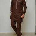 African Traditional Dress Men's Suit Long Sleeve Ethnic Style Printed Patchwork Shirt Casual Pants 2 Piece - View 10 | SAMAG