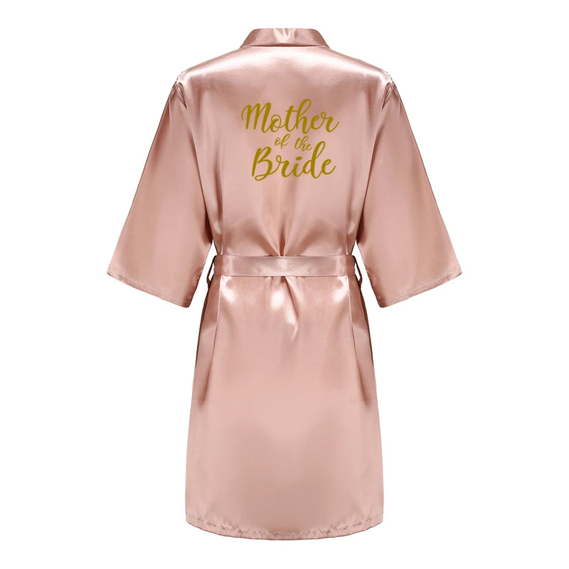 Rose Gold Kimono Satin Women Bathrobe Wedding Sister | SAMAG