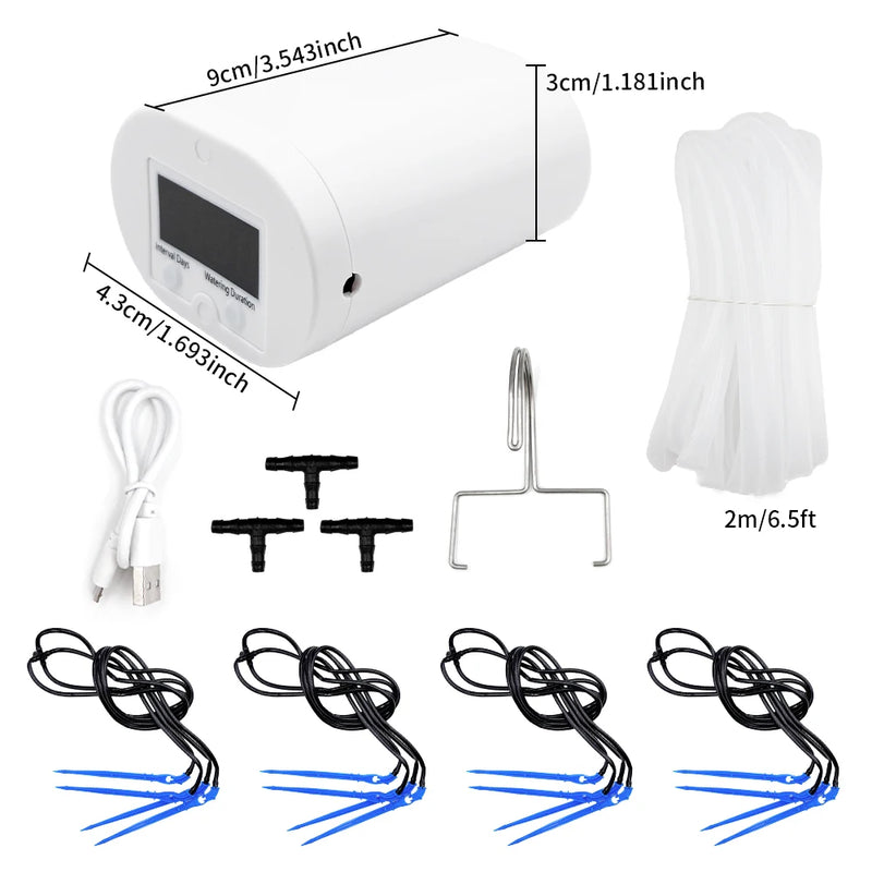 Automatic Plant Flower Watering Pump Home Sprinkler Drip Irrigation Device 2/4/8/16 Heads Pump Timer System Kit Garden Tool
